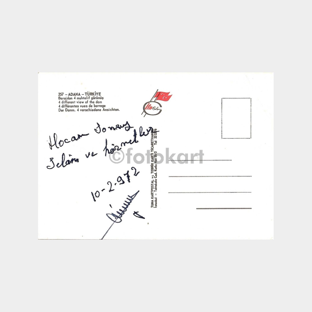 1972 Adana Baraj 4 Görünüş Kartpostal - Görsel 2