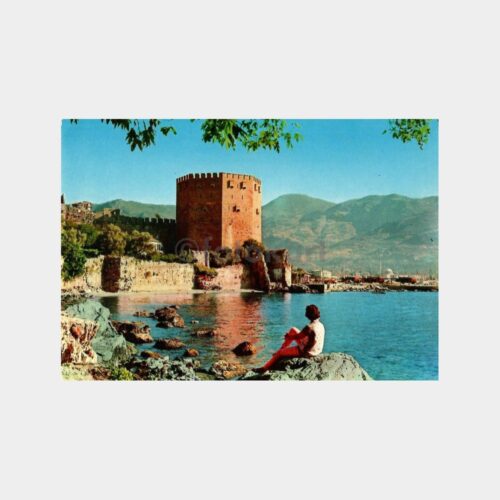 Alanya Sahili Kale Görünüşü Kartpostal