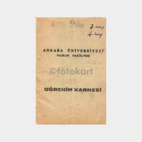 1969 Ankara Üniversitesi Hukuk Fakültesi Karne