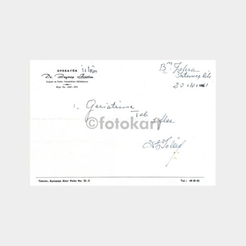 1961 Ayaspaşa Doktor Reçetesi