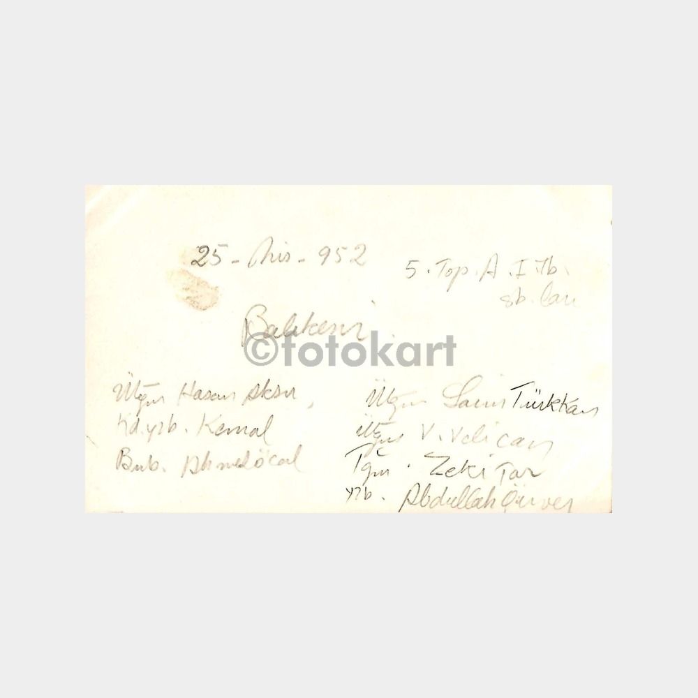 1952 Balıkesir Topçu Birliği Askeri Grup Fotoğraf - Görsel 2