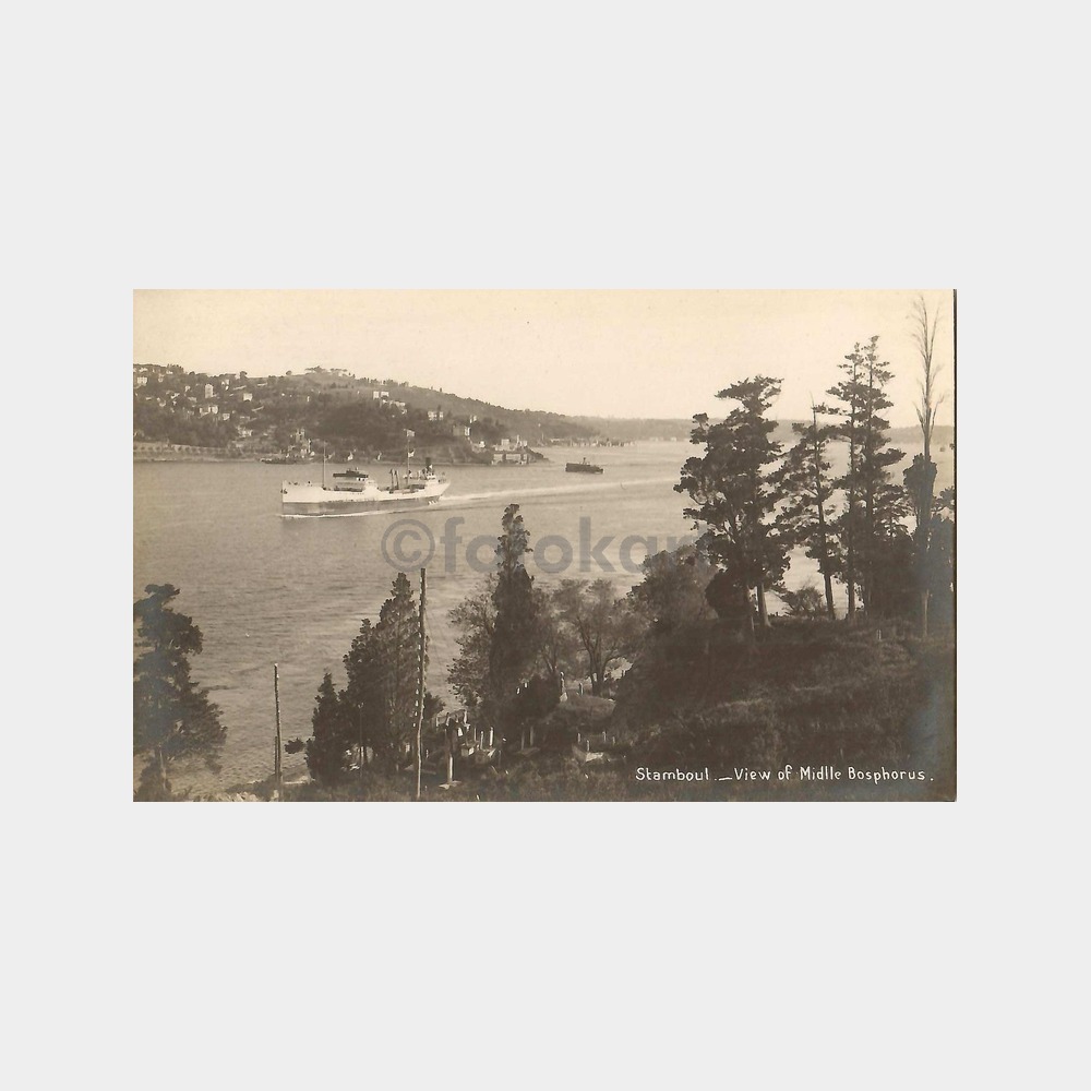 1930 Boğaziçi Emirgan Sırtları Görünüş Kartpostal