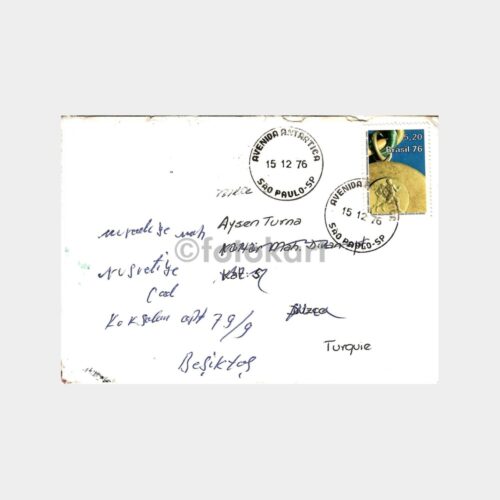 1979 Brezilya Sao Paulo Damgalı Zarf