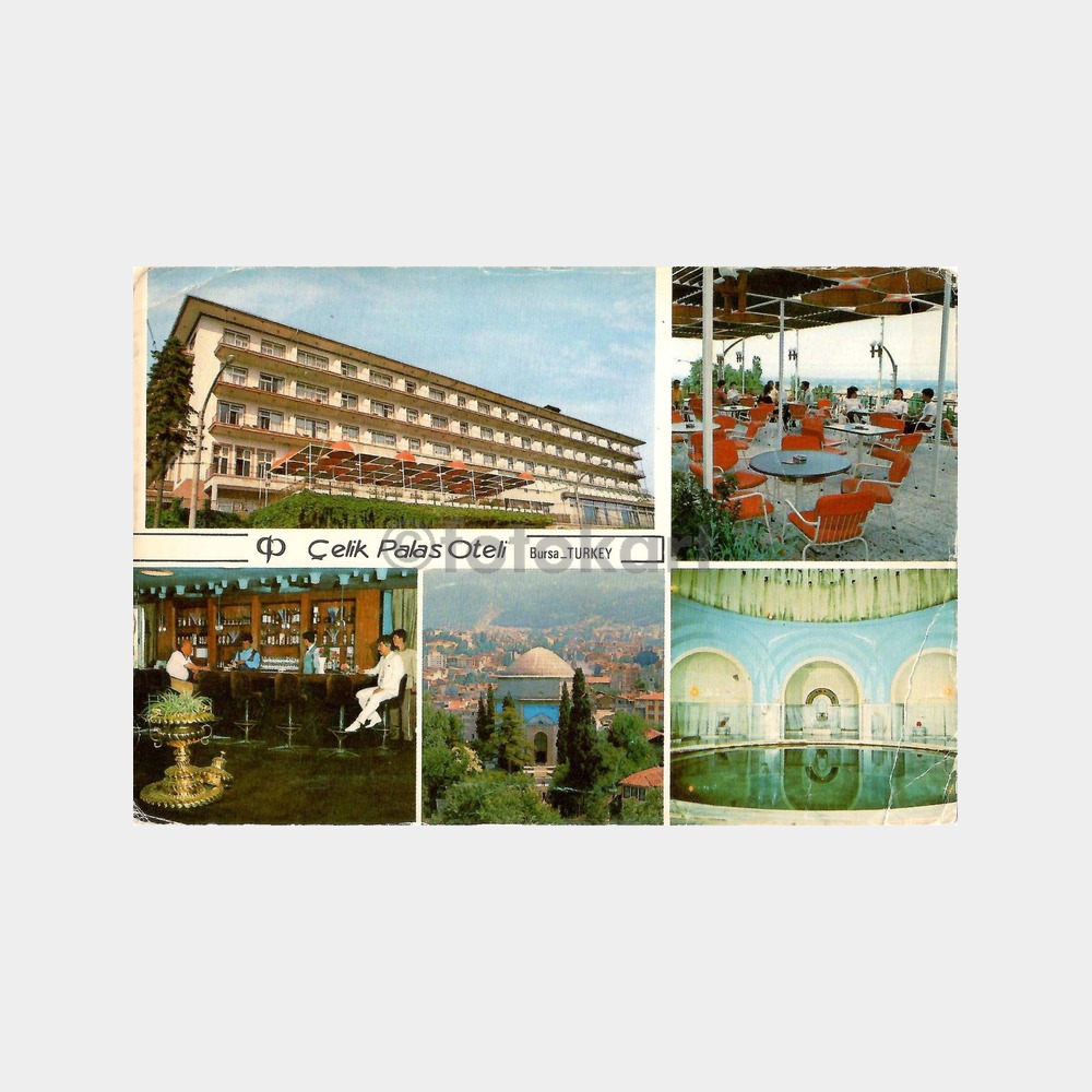1966 Bursa Çelik Palas Oteli Muhtelif Görünüşler Kartpostal