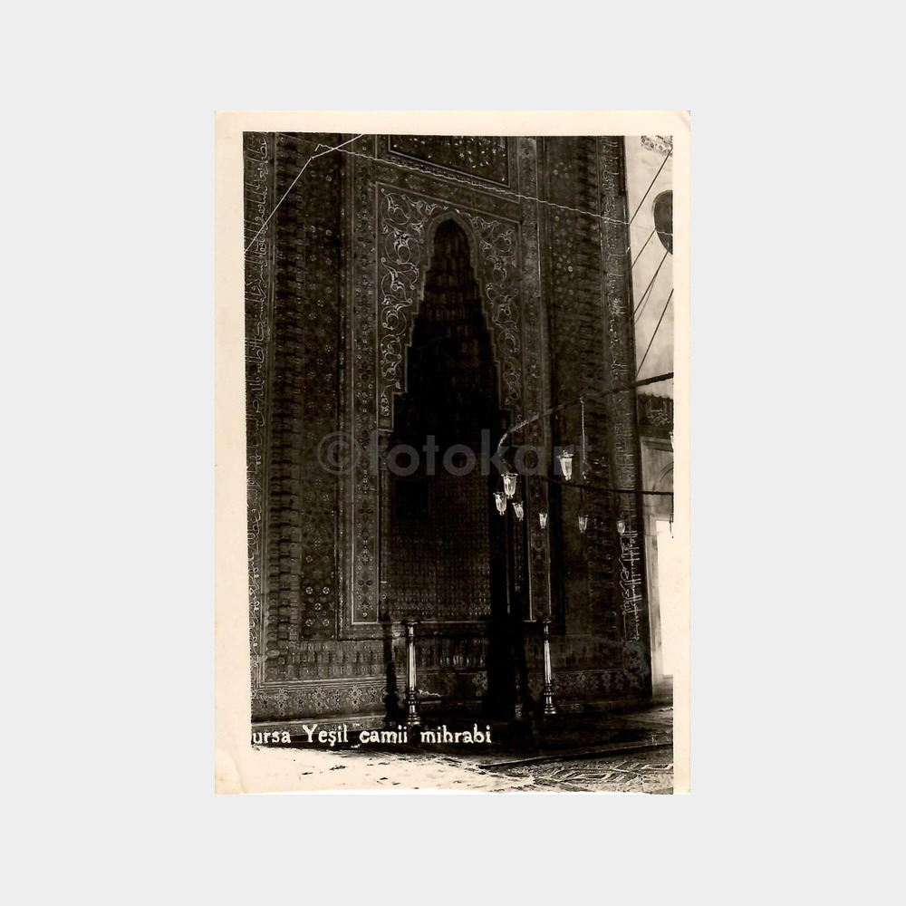 1949 Bursa Yeşil Camii Mihrabı Görünüş Fotokart