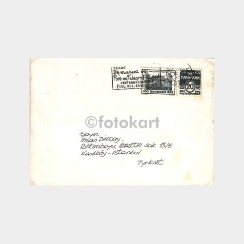 1974 Danimarka Tiyatro Pulu Damgalı Zarf