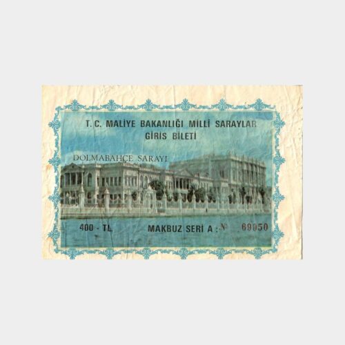 1970 Dolmabahçe Sarayı Giriş Bileti
