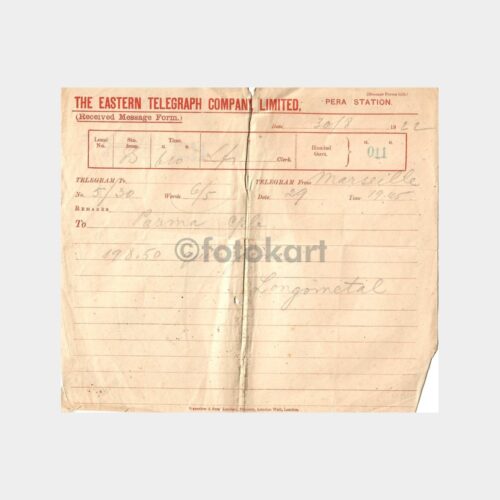 1922 Eastern Telgraph Company Pera Şb. Telgraf Kağıdı