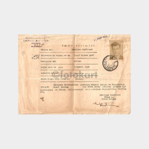 1946 Edebiyat Fakültesi Kimlik Yazısı