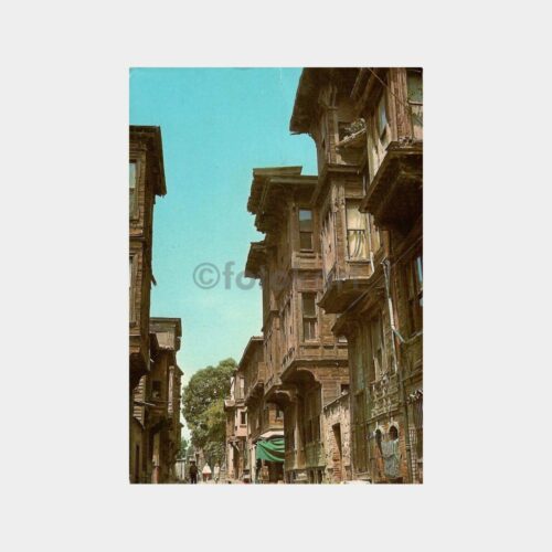 Eski Tarihi İstanbul Evleri Kartpostal