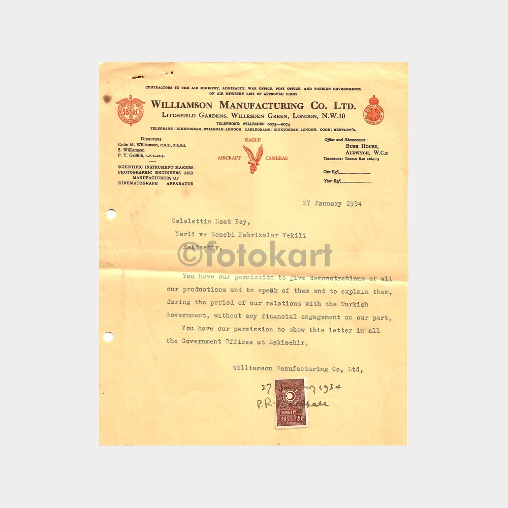 1934 Eskişehir Celalettin Esat-Fabrika Vekili Mektup-Yazı - Görsel 2