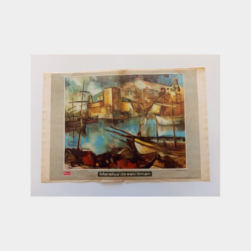 Hayat Dergisi - Orta Sayfası Poster, No. 27 Maurice de Vlaminck - Marsilya'da Eski Liman Tablosu
