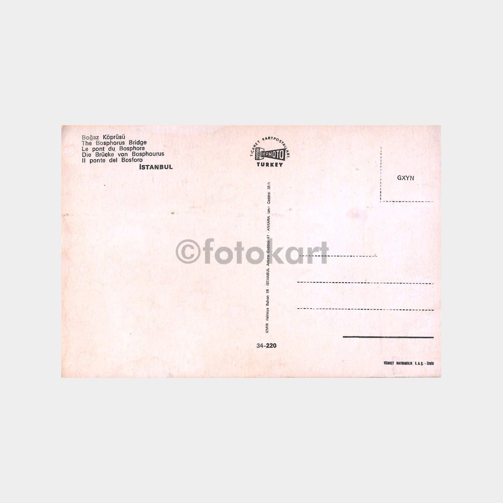İstanbul Boğaziçi Köprüsü Kartpostal - Görsel 2