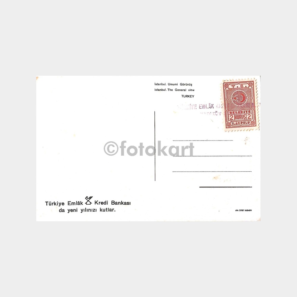İstanbul Eminönü Galata Köprüsü Banka Kartpostal - Görsel 2