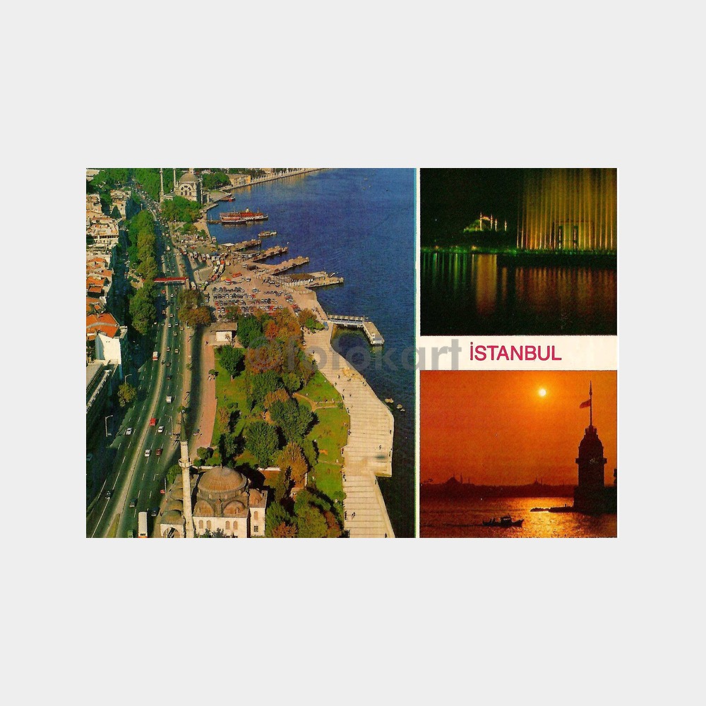 İstanbul Fındıklı Kabataş Havadan Görünüş Kartpostal