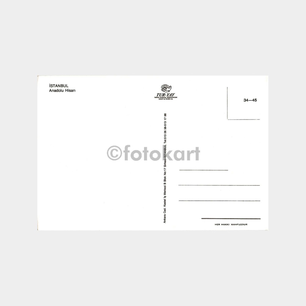 İstanbul Göksu Anadoluhisarı Kartpostal - Görsel 2