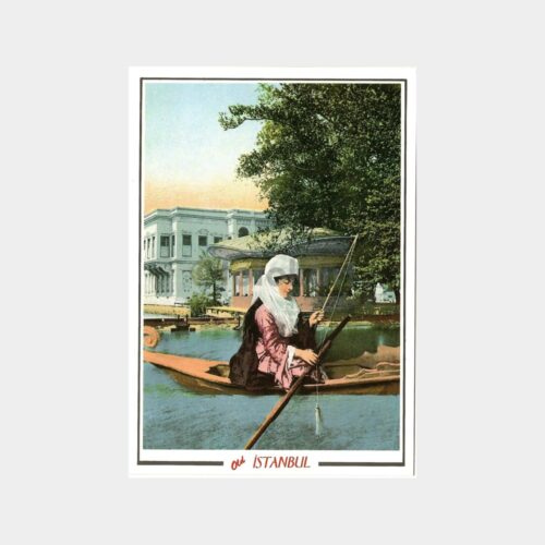 İstanbul Küçüksuda Feraceli Balık Avcısı Kartpostal