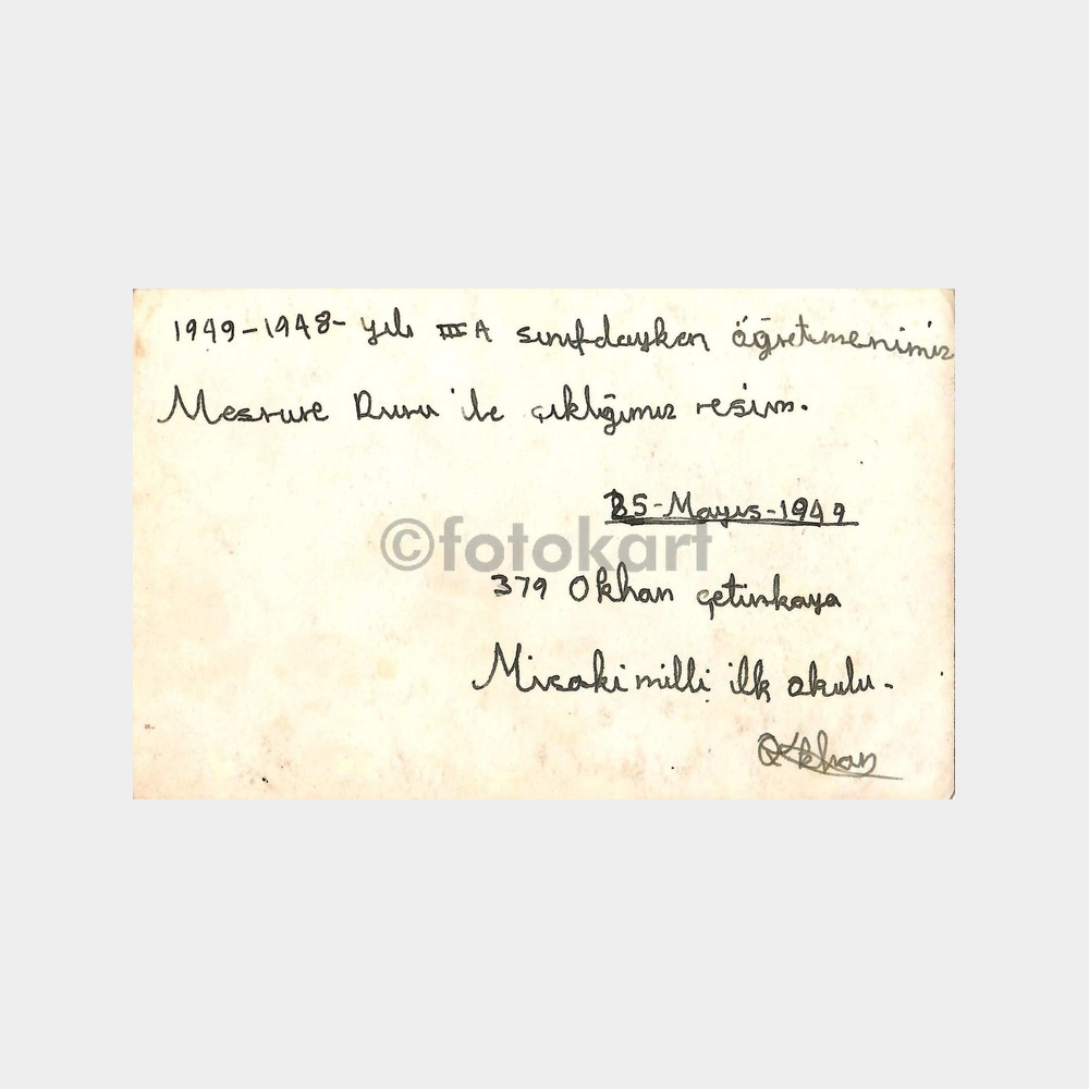 1947 İzmir Misakı Milli İlkokulu 2 Adet Fotoğraf - Görsel 2