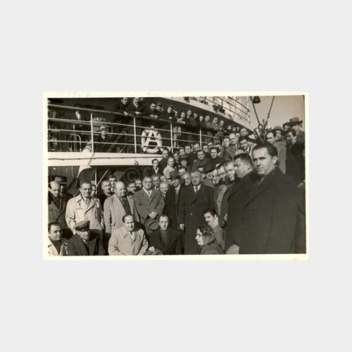 1950 İzmir Vapurda Uğurlama Anısı Fotoğraf