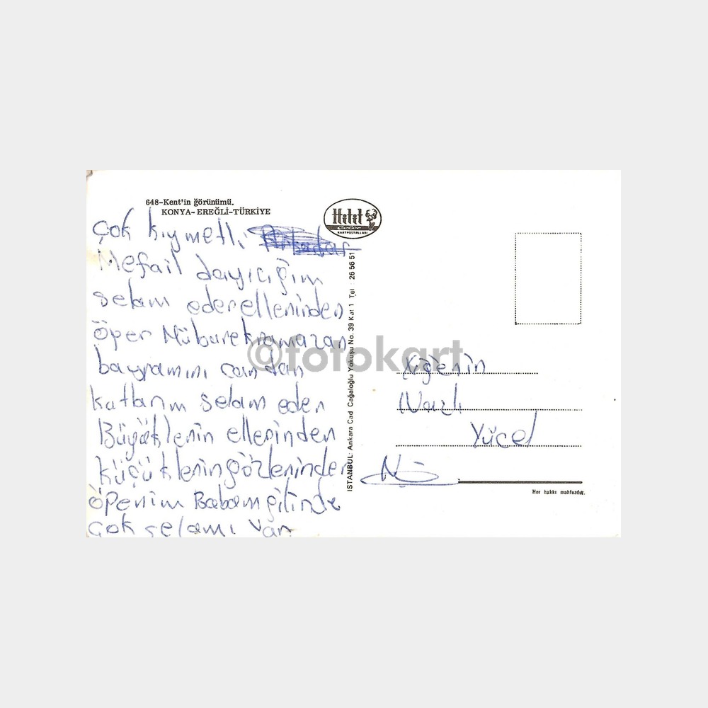 Konya Ereğli Şehirden Görünüş Kartpostal - Görsel 2