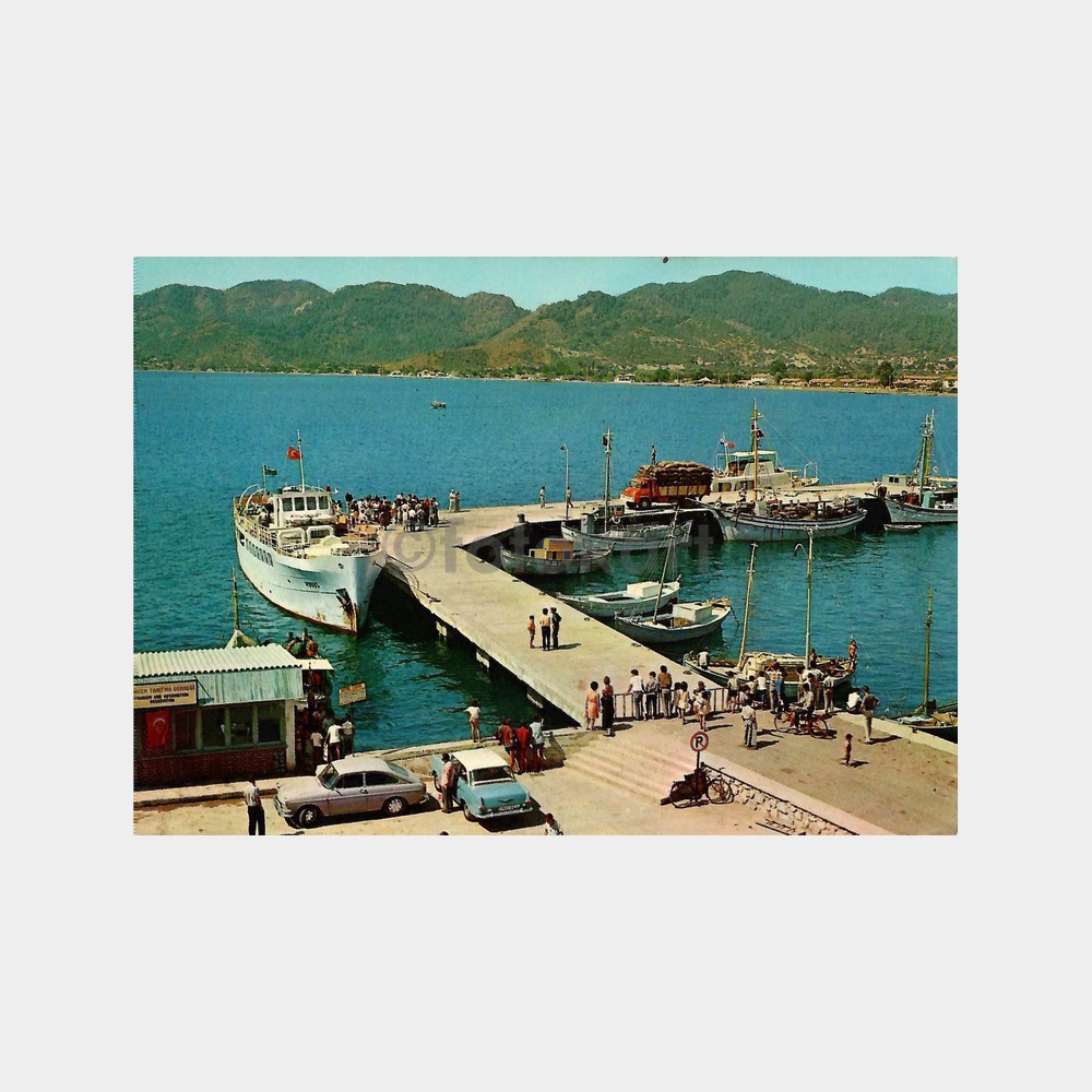 Marmaris İskele ve Gemi Görünüş Kartpostal