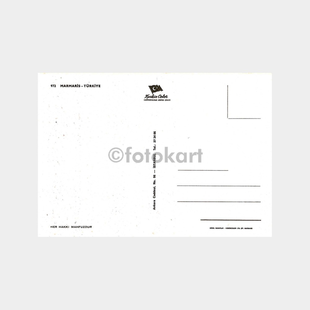 Marmaris İskele ve Gemi Görünüş Kartpostal - Görsel 2