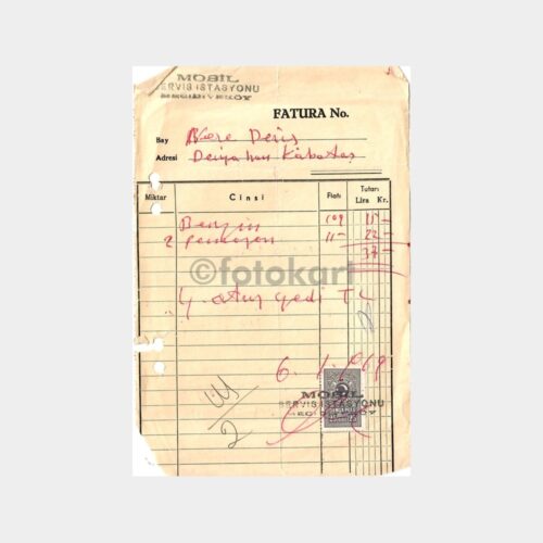 1969 Mecidiyeköy - Mobil Benzin Faturası
