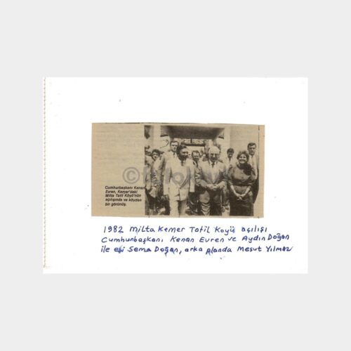 1982 Milta Kemer Tatil Köyü Açılış Kartı