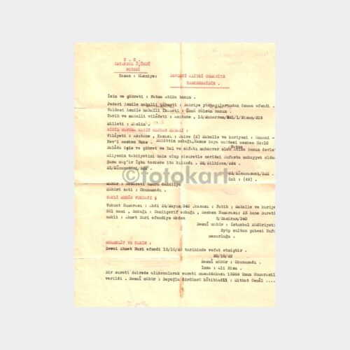 1929 Noter Tasdikli Tezkere