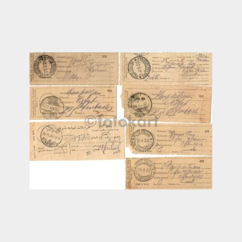 1922 Osmanlı Makbuzları Posta Damgaları (7 Adet)