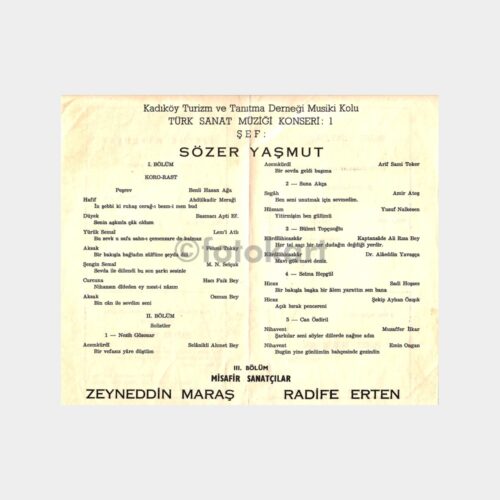 Şef Sözer Yaşmut Konser Programı