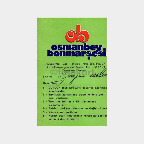 Şişli Osmanbey Bonmarşe Müşteri Kartı