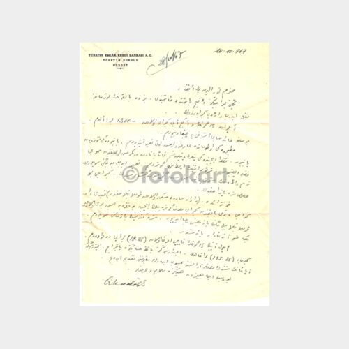 1967 T. Emlak Kredi Bankası Antetli Kağıdı Mektup