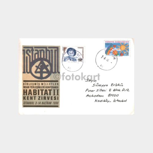 1996 Taksim Posta Damgalı Habitat Zarf