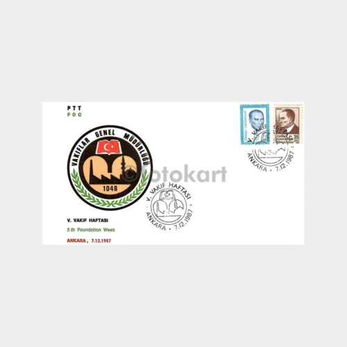 1987 V. Vakıf Haftası FDC - İlk Gün Zarfı