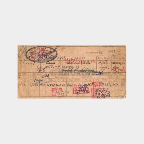 1962 Yenikapı Kömür Deposu Kartı