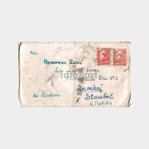 1949 Yugoslavya Bosna Damgalı Zarf.