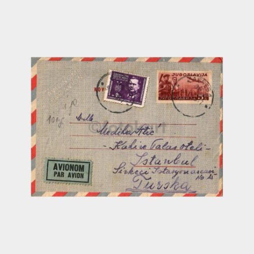 1949 Yugoslavya Zagreb Damgalı Uçak Zarf