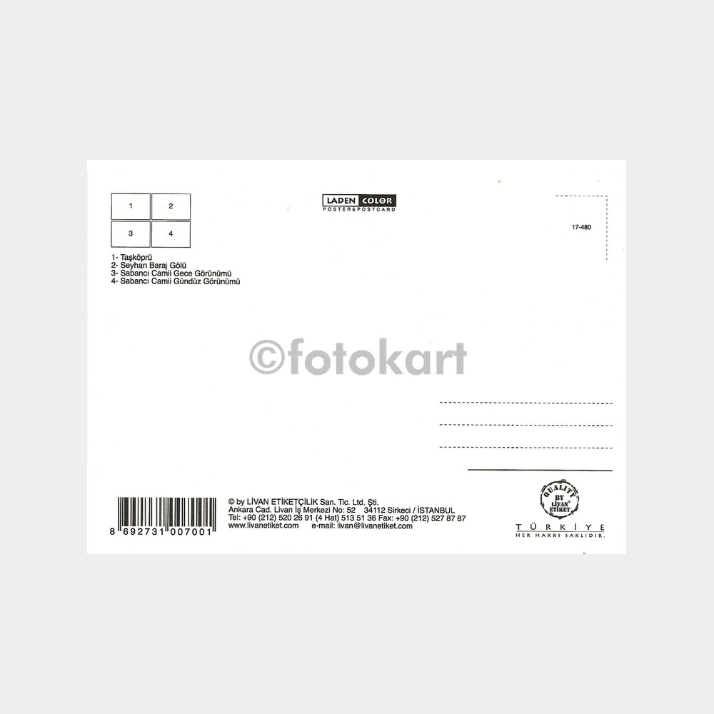 Adana Şehirden Görünüşler Kartpostal - Görsel 2