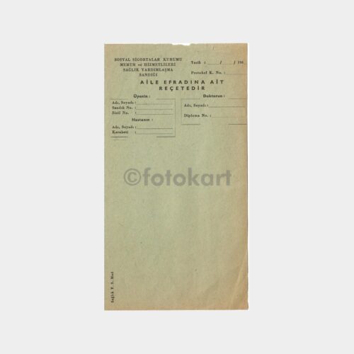 1960 Aile Efradına Ait Reçete
