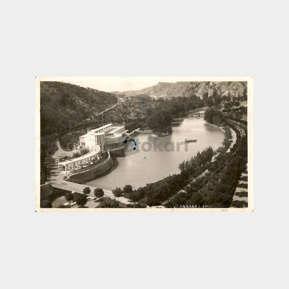1936 Ankara Çubuk Barajı Görünüş Fotokart