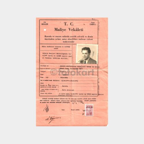 1944 Avcı Ruhsat Tezkeresi