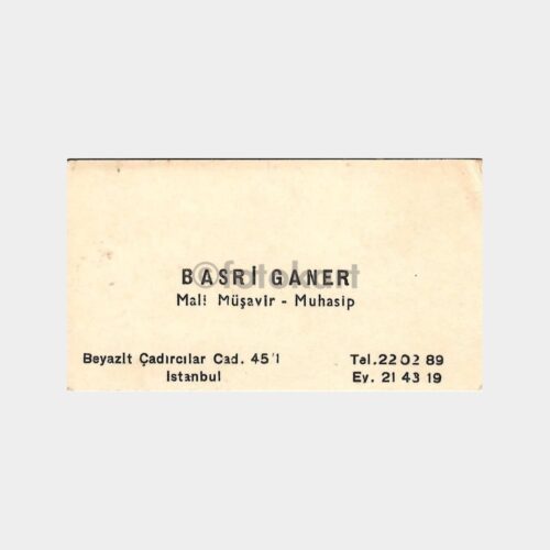 Basri Ganer Mali Müşavir-Muhasip Kartvizit