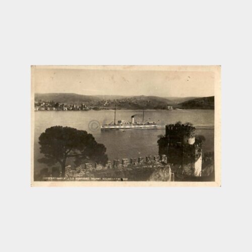1935 Boğaziçi Rumelihisarı ve Vapur Kartpostal