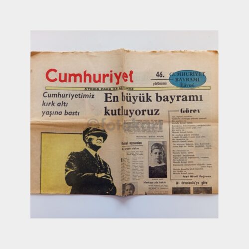 1969 Cumhuriyet Gazetesi 29 Ekim Eki