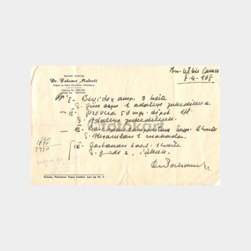 1967 Dr. Fahamet Madenli Reçetesi