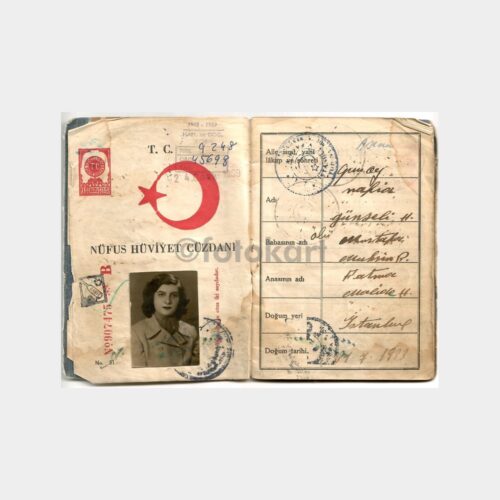 1934 Eminönü Alemdar Çok Damgalı Nüfus Cüzdanı