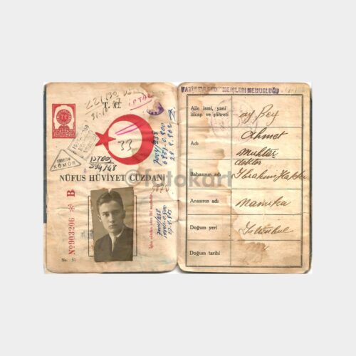 1935 Fatih Nüfus Cüzdanı (Çok Damgalı)
