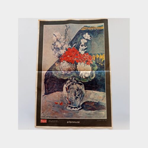 Hayat Dergisi - Orta Sayfası Poster, No. 106 Ressam Paul Cezanne, Çiçekler Tablosu