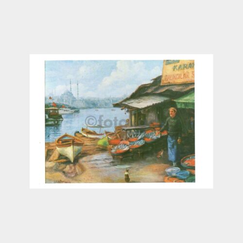 Hüseyin Cahit Derman - Karaköy Balıkçı Tebrik Kartı